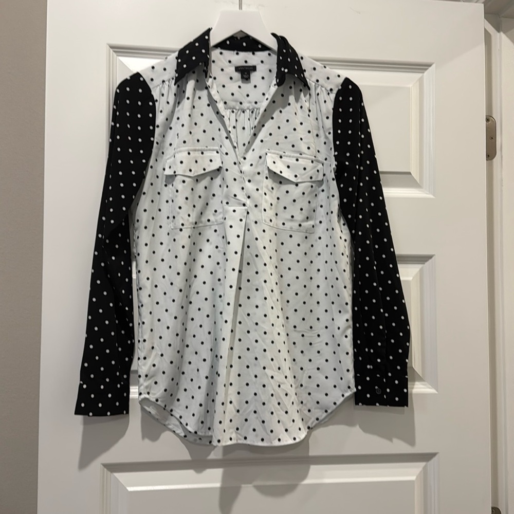 Black and White Polka Dot Blouse